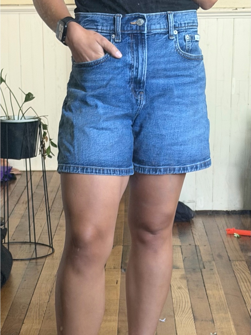 Calvin Klein High-Rise Denim Shorts